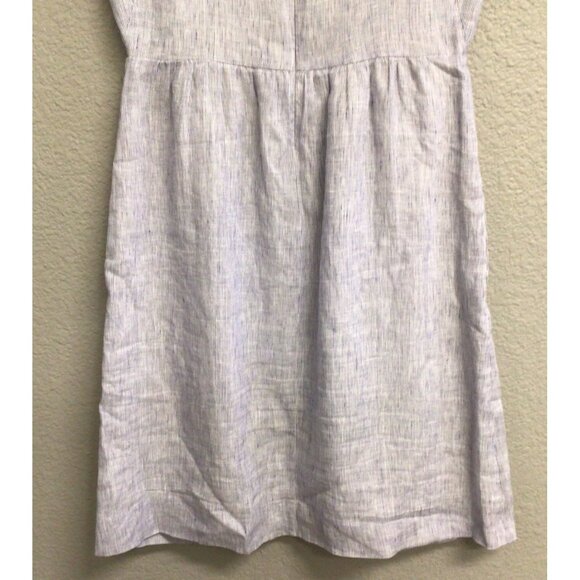 J. Crew Dress Linen White Blue Stripe Shift Women’s Size 2 Sleeveless Summer - Picture 7 of 12